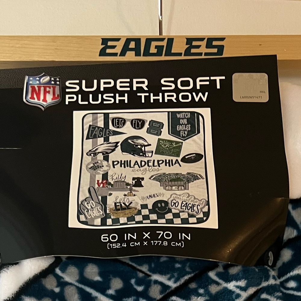 EAGLES FANS-NEW with Tags-Philadelphia Eagles NFL 60” x 70” Soft Plush Blanket